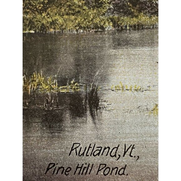 Pine Hill Pond Rutland Vt Vermont Vtg Postcard 1 Cent Stamp Capt John Smith 1907 - Picture 6 of 9